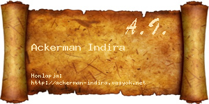 Ackerman Indira névjegykártya